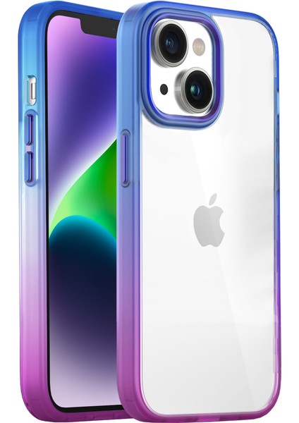 Buff iPhone 14 Air Bumper Rainbow Kılıf Blue Purple