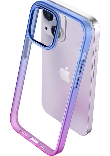 Buff iPhone 14 Air Bumper Rainbow Kılıf Blue Purple modelleri