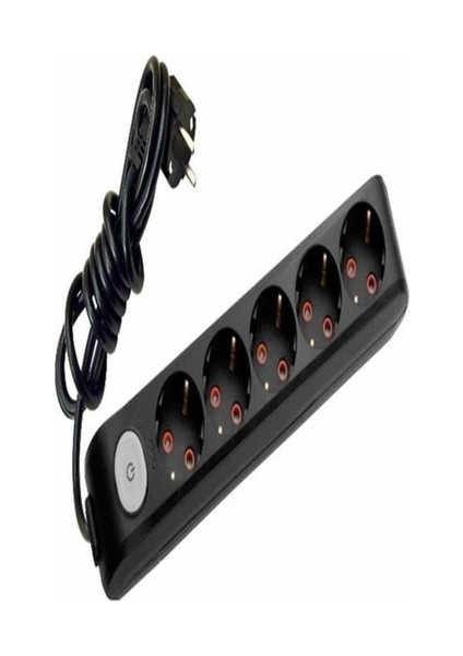Multi-Let 5'li Anahtarlı Kablolu Priz 3 Mt. Siyah