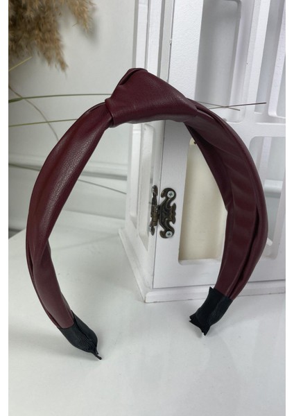 Deri Bandana Taç Bordo SBT1319 fiyatları