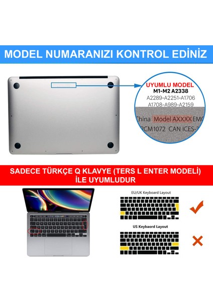 Apple MacBook Pro M1 M2 Çip A2338 A2289 A2251 Uyumlu Kılıf Dots Design Nokta Desen Kapak
