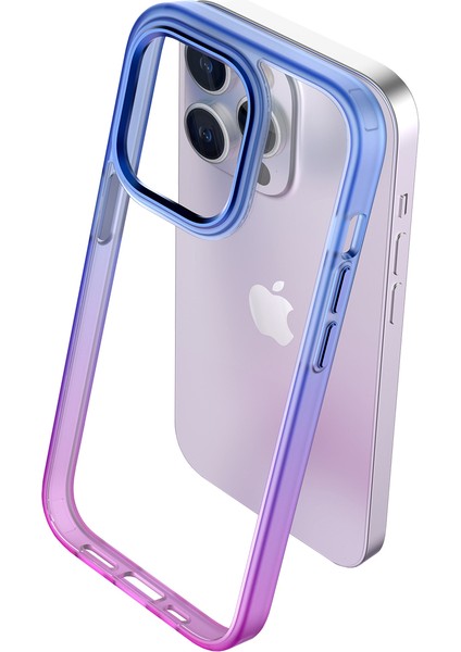 Buff iPhone 14 Pro Air Bumper Rainbow Kılıf Blue Purple modelleri