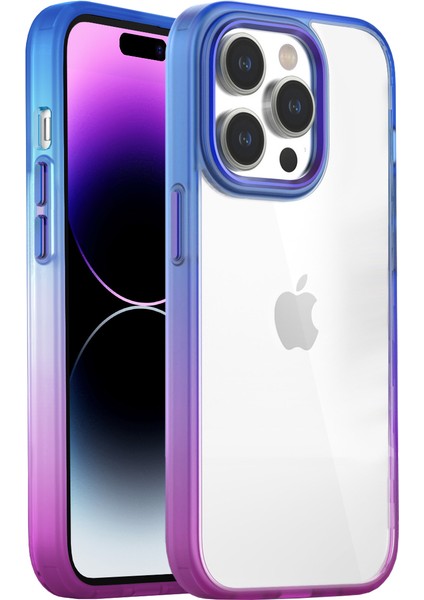 iPhone 14 Pro Max Air Bumper Rainbow Kılıf Blue Purple