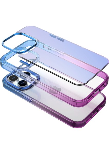 iPhone 14 Pro Max Air Bumper Rainbow Kılıf Blue Purple