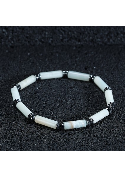 Sertifikalı Erkek Kadın Doğal Taş Hediye Bileklik Amazonit Taşı ve Hematit 4mm Tasarım fiyatları