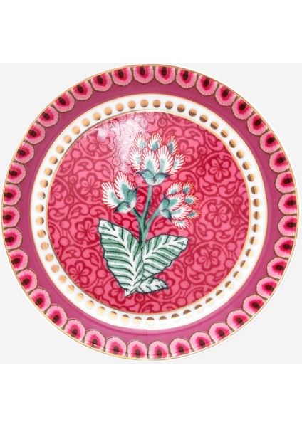 Flower Festival Kırmızı Porselen Çay Tabağı 9 cm