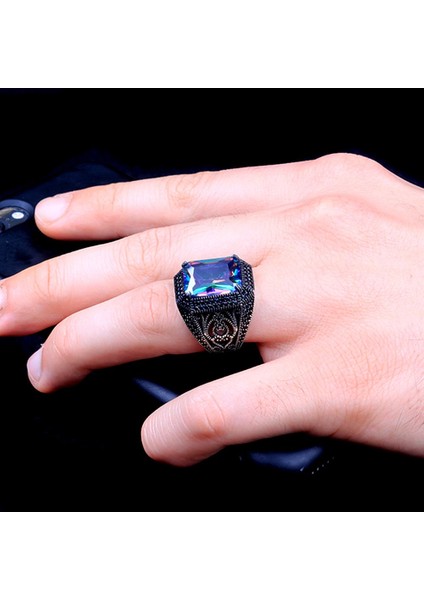 925 Ayar Gümüş Mistik Topaz Taşlı Yüzük modelleri