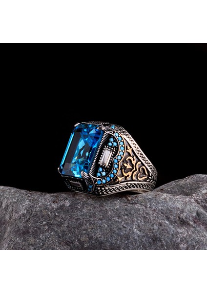 925 Ayar Gümüş Siyah Zirkon Taşlı Erkek Yüzük fiyatları