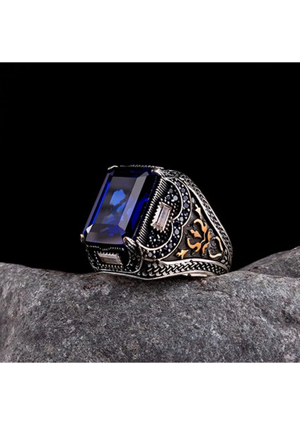 925 Ayar Gümüş Mazvi Zirkon Taşlı Erkek Yüzük fiyatları