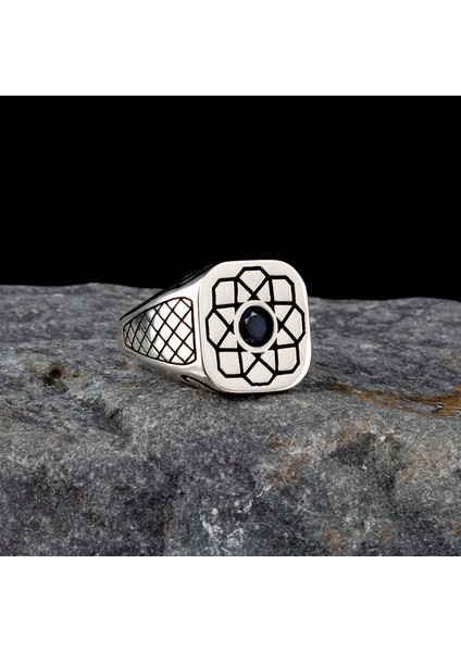 925 Ayar Gümüş Desen Motifli Erkek Yüzük fiyatları