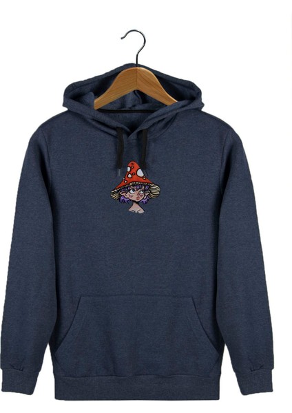 Terapi Men Erkek Indigo Önü Ducks Ördek Baskılı Kapüşonlu Sweatshirt 22K-5200322-8