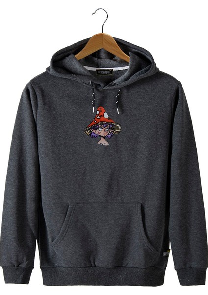 Erkek Füme Önü Ducks Ördek Baskılı Kapüşonlu Sweatshirt 22K-5200322-8