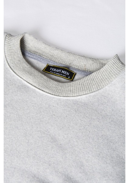 Unisex Gri Oversize Üç Iplik Şardonlu Bisiklet Yaka Sweatshirt 22K-5200177 modelleri