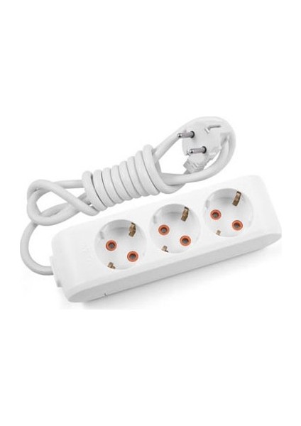 Multi-Let 3'lü Kablolu Priz 3 Mt. Beyaz