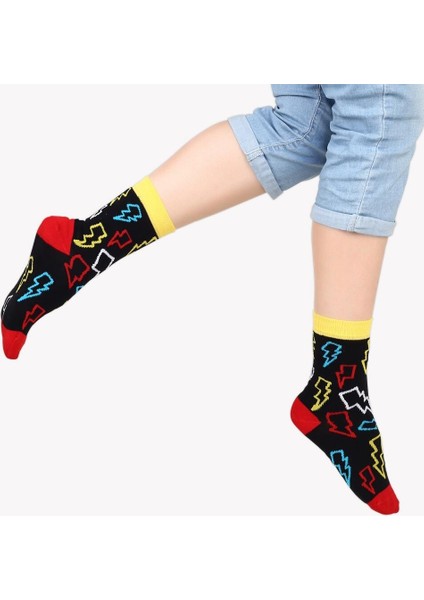 %80 Pamuklu Rengarenk Rahat ve Şık 4 Mevsim Kadın Çoraplar Serisi