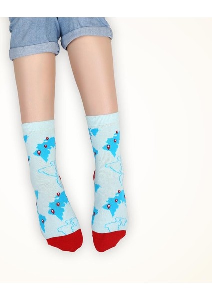 %80 Pamuklu Rengarenk Rahat ve Şık 4 Mevsim Kadın Çoraplar Serisi