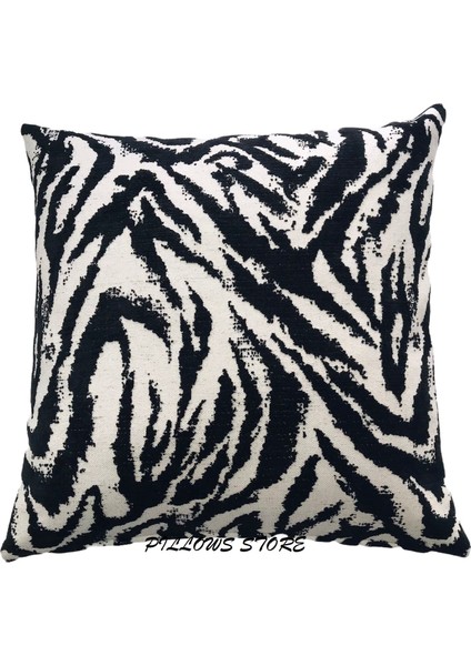 Zebra Desenli Siyah-Beyaz Kırlent Kılıfı 45CM*45CM