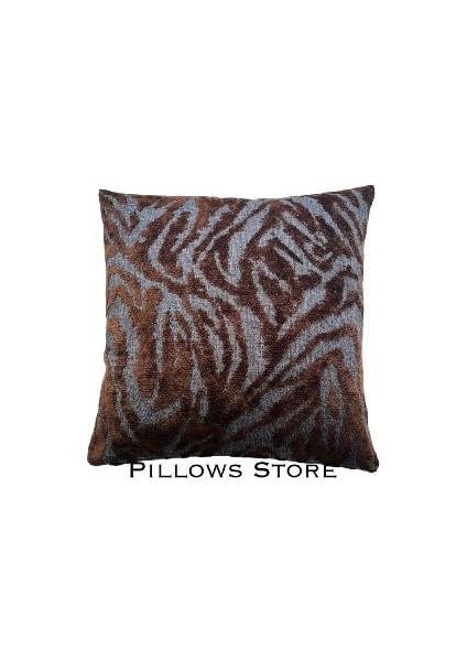 Zebra Desenli Kahverengi Kırlent Kılıfı 45 Cm*45 cm