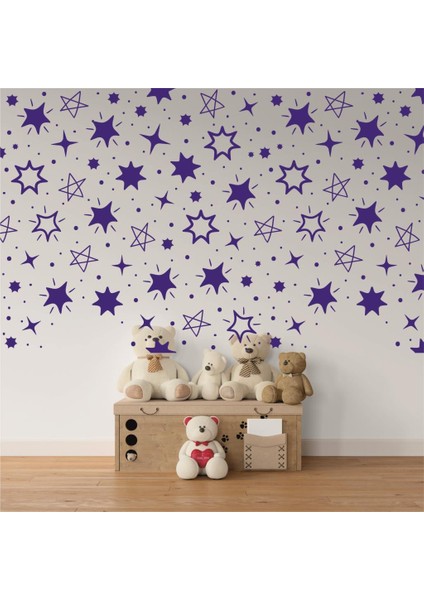 Yıldız Yağmuru Karışık Konsept Duvar Dekorasyon Sticker 200 Adet Lacivert indirimleri