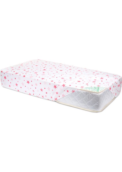 Lastikli Pembe Yıldızlı Fitted Bebek Çarşafı 70x110 fiyatları