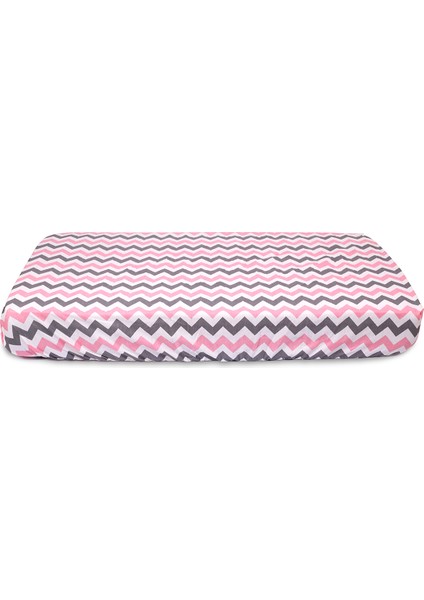Fitted Pembe Zigzag Bebek Çarşafı 60x120