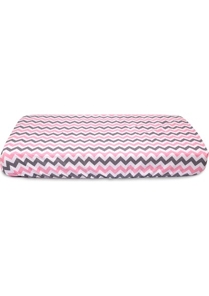 Baby Meva Fitted Pembe Zigzag Bebek Çarşafı 70x140