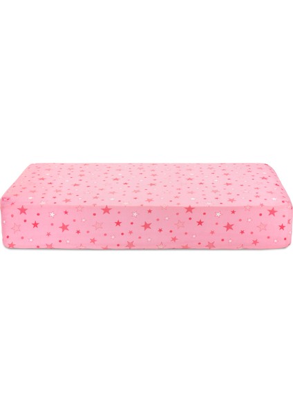 Fitted Pembe Yıldız Bebek Çarşafı 65x95