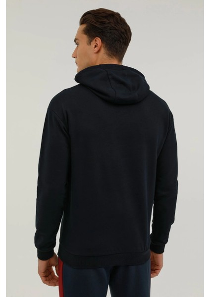 Kapüşonlu Slim Fit Lacivert Erkek Sweatshirt 2WSD10502PR fiyatları
