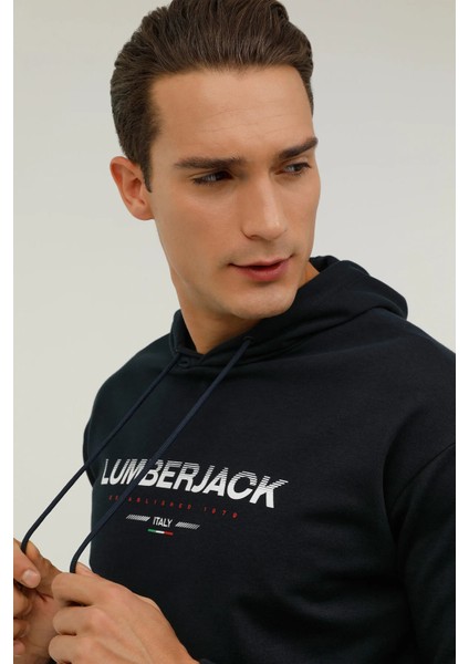 Kapüşonlu Slim Fit Lacivert Erkek Sweatshirt 2WSD10502PR indirimleri