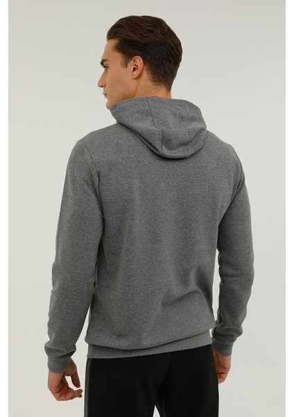Kapüşonlu Slim Fit Gri Erkek Sweatshirt 2WSD40052PR fiyatları
