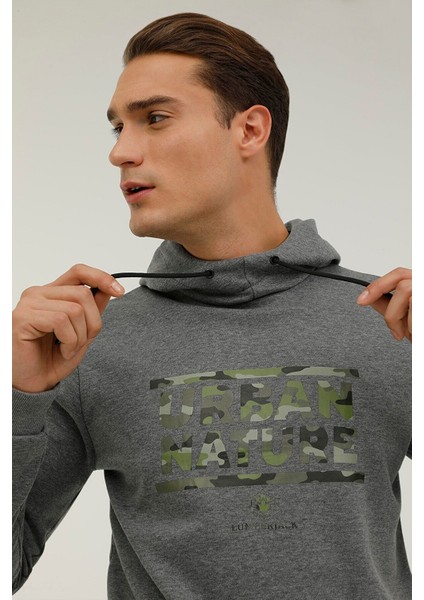 Kapüşonlu Slim Fit Gri Erkek Sweatshirt 2WSD40052PR indirimleri