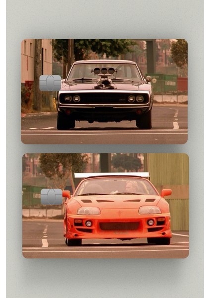2'li Hızlı ve Öfkeli Dodge & Supra Kredi Kartı & Akbil Sticker Kaplama