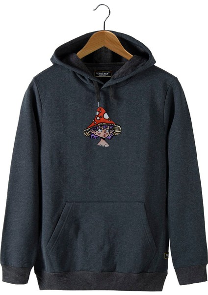 Erkek Antrasit Önü Ducks Ördek Baskılı Kapüşonlu Sweatshirt 22K-5200322-8