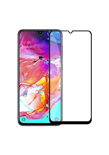 Samsung A70 Ekran Koruyucu 9d Tam Kaplama Cam Siyah