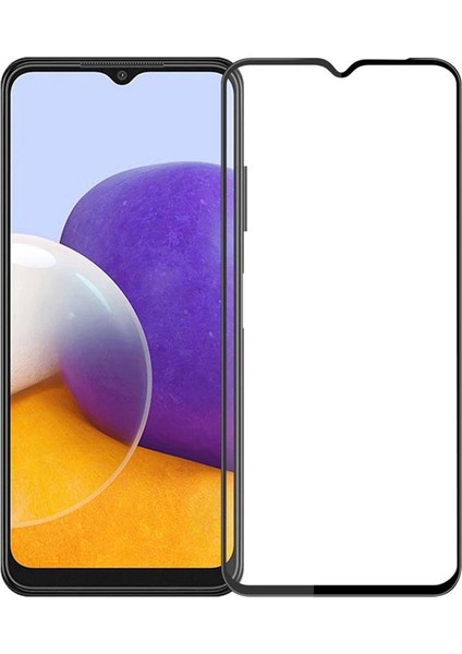 Samsung A22 Ekran Koruyucu 9d Tam Kaplama Cam Siyah