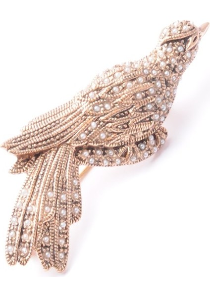 Broş Fıgurlu Otantık Desenli Bronz Kristal Taşli fiyatları