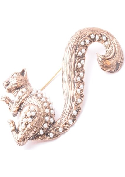 Broş Fıgurlu Otantık Desenli Bronz Kristal Taşli fiyatları