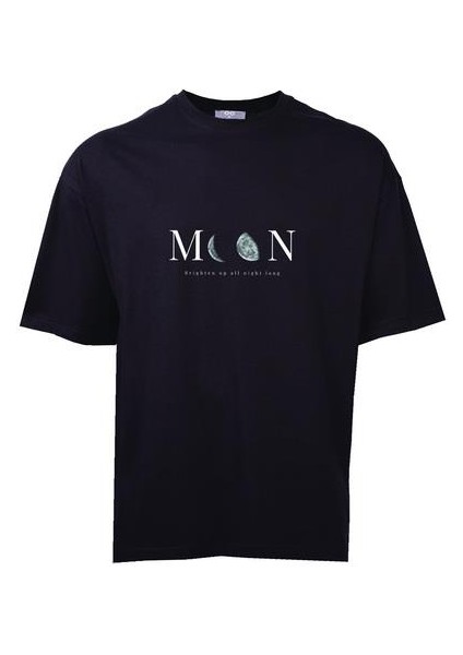 Oversize T-Shir Moon Siyah