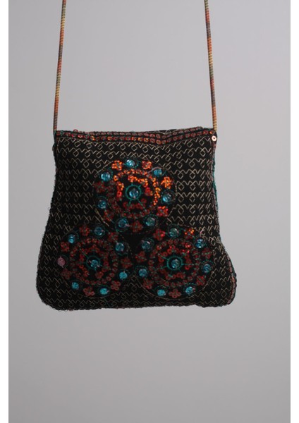 Turuncu,mavi Pul Işlemeli Özel Tasarım %100 Pamuklu Minik Omuz Çantası fiyatları