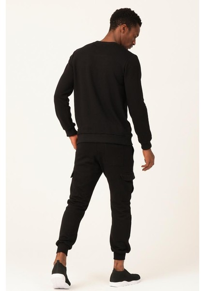 Unisex Basic Sweatshirt Just Do It Renk Siyah