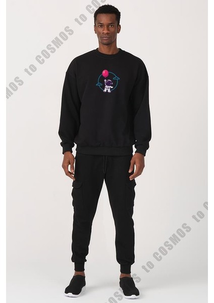 Cloudy Astronot Siyah Erkek Sweatshirt fiyatları