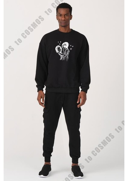 Love Baskılı Siyah Erkek Sweatshirt fiyatları