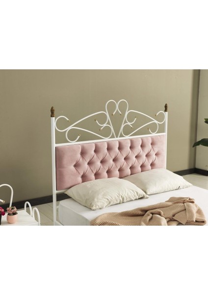 Mobilya Dükkanım Pedesa Metal Karyola 160X200 ARM064 Pembe