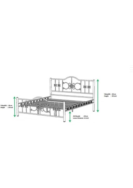 Mobilya Dükkanım Stella Metal Karyola 180X200 ARM172