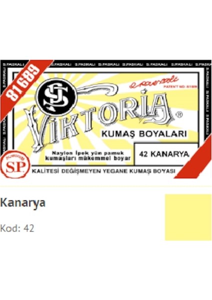 Toz Kumaş Boyası 42 Kanarya