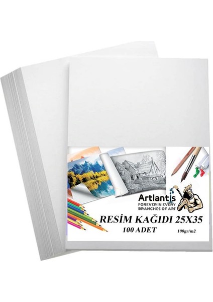 Resim Kağıdı 25X35 100 Lü 100 gr 1 Paket 25*35 Resim Kartonu