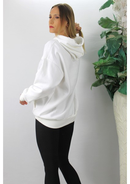 Üç Iplik Kapşonlu Sweat Beyaz - 2410.2022 fırsatları