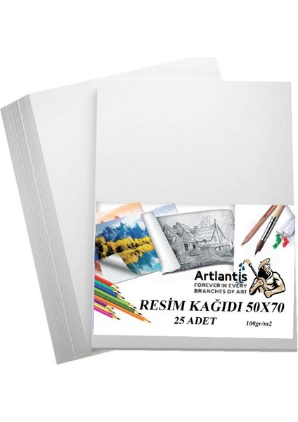 Resim Kağıdı 50X70 25 Li 100 gr 1 Paket 50*70 Resim Kartonu