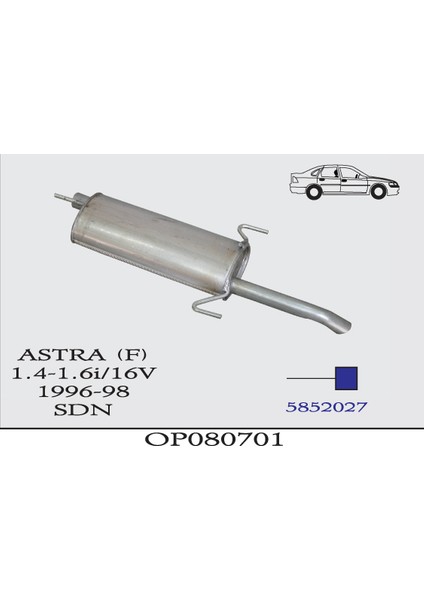 Opel Astra G 1.6-2.0i 1998-2003 Arka Egzoz Susturucu