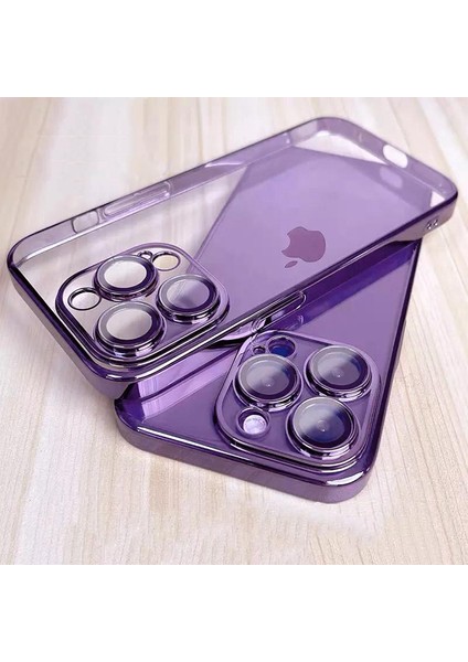 iPhone 14 Pro Max Kılıf 3D Kamera ve Lens Mercek Korumalı Ultra Lüks Razer Plating Case
